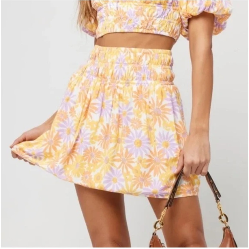 L*Space Oopsie Daisy‎ Printed Jax Skirt, Mini, Elastic Waist, Medium NWT - Picture 12 of 12